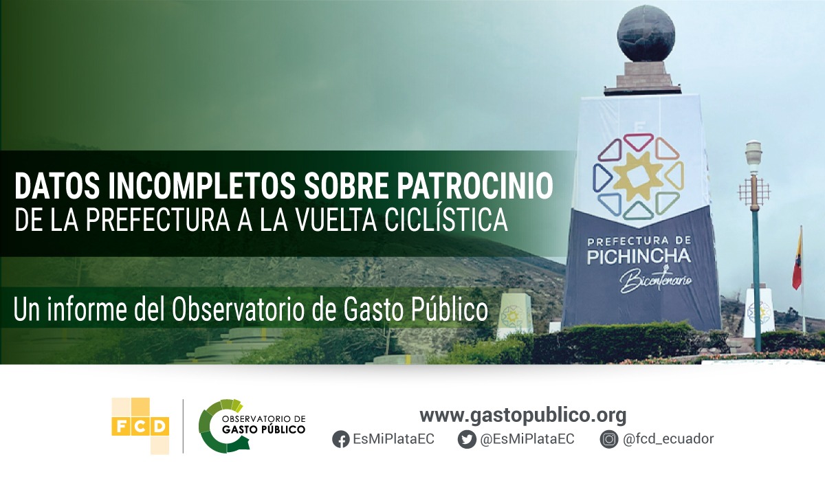 Datos incompletos sobre el patrocinio de la Prefectura de Pichincha a la Vuelta Ciclística